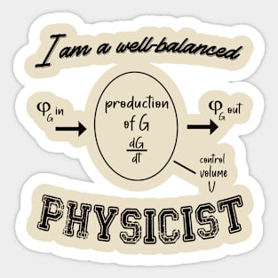 A Well-Balanced Physicist Sticker